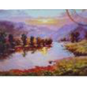 湖光（朝鲜油画，作者李基昌，一级画家，规格90*64