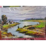 故乡的河（朝鲜油画，作者 ：金炳顺    规格：73*52厘米