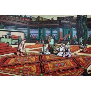 新疆人工作一景（版画，作者：刘开业）