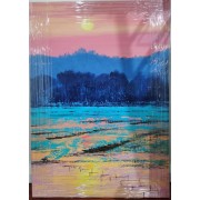 霞光（朝鲜油画，作者：池云星，一级画家，规格：73*53