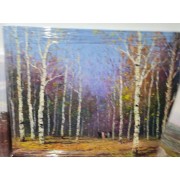 公园林间（秋）（朝鲜油画）作者：沈成宇  功勋艺术家，规格：80*60