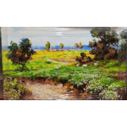 故乡（朝鲜油画，蔡熙南，功勋艺术家。规格：70*46