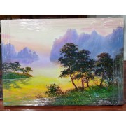 日出（朝鲜油画，作者李昌范，一级画家，规格70*51